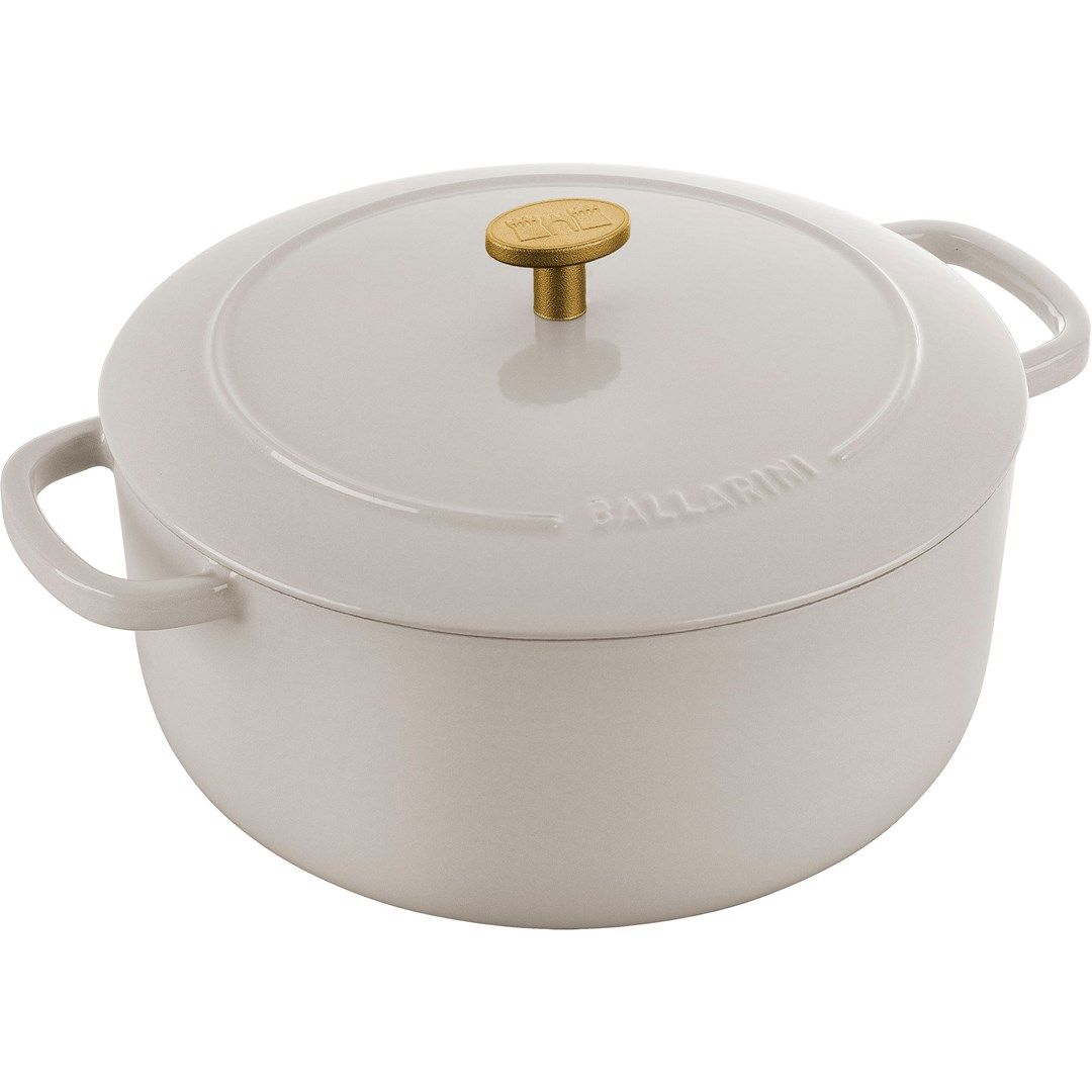 Ballarini Bellamonte Round Cast Iron Pot - 4 ltr  Ivory
