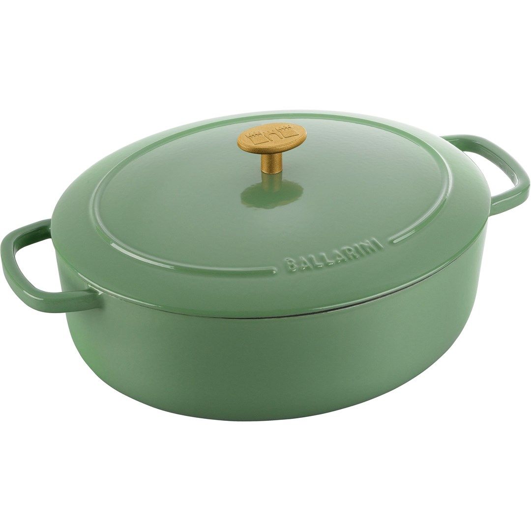 Ballarini Bellamonte Oval Cast Iron Casserole - 4.5 ltr  Green