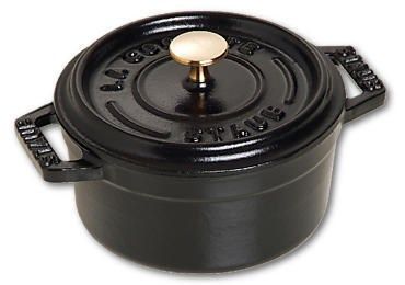 Staub Mini Round Cast Iron Pot - 250 ml  Black