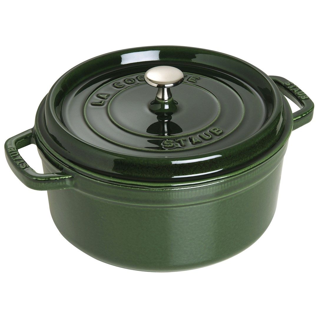Staub Round Cast Iron Casserole - 3.8 ltr  Green