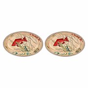 Set of 2 Sea Life melamine oval platters - 24 x 15 cm
