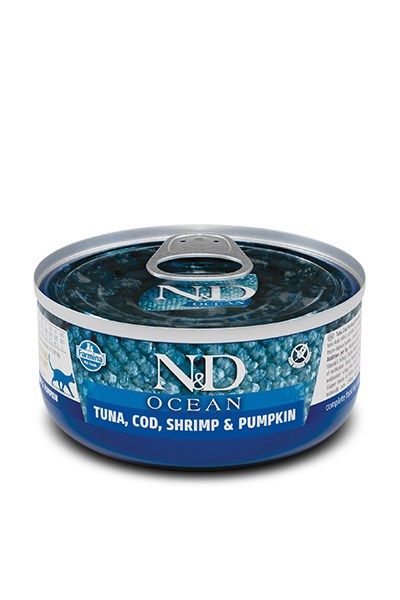 FARMINA N&D CAT OCEAN TUNA COD SHRIMP&PUMPKIN 70g