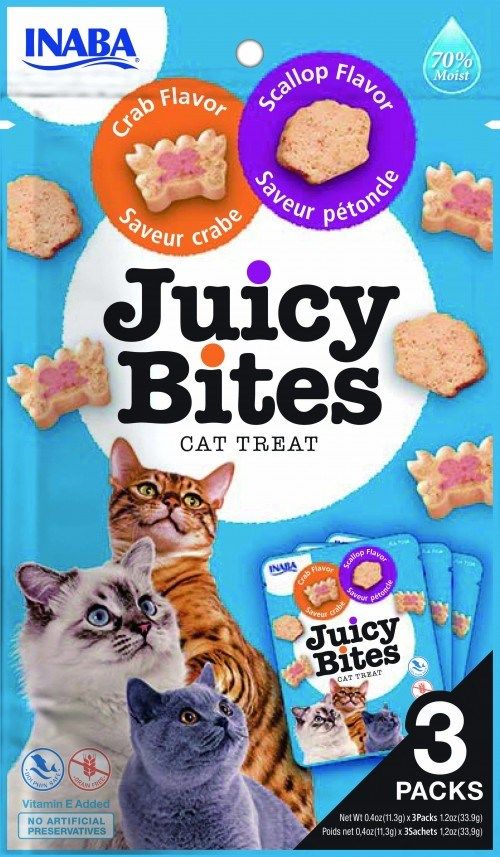 INABA Juicy Bites Crab and Scallop - cat treats - 3x11 3 g