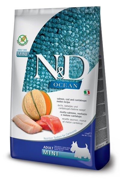 FARMINA N&D Ocean Dog Salmon  Cod  Cantaloupe  Melon Adult Mini - dry dog food - 2.5 kg