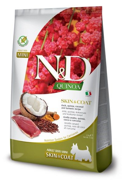 FARMINA N&D QUINOA DOG SKIN&COAT  DUCK  COCONUT ADULT MINI 800g