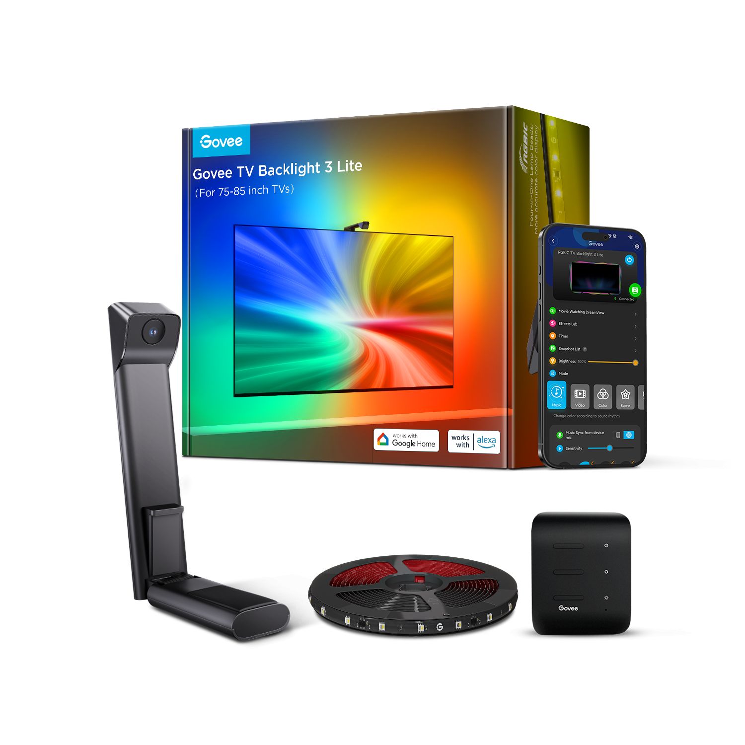 Govee H6099 TV Backlight 3 Lite | LED Backlight | for TV 55-65 inch  RGBICW  Wi-Fi+Bluetooth