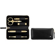 Zwilling Twinox Gold Edition Manicure Set - Black Leather Case  5 Pieces - Black