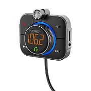 SAVIO FM transmitter  Bluetooth 5.0  QC/PD 3.0 charger  ENC  AUX OUT  Micro SD  TR-14  black