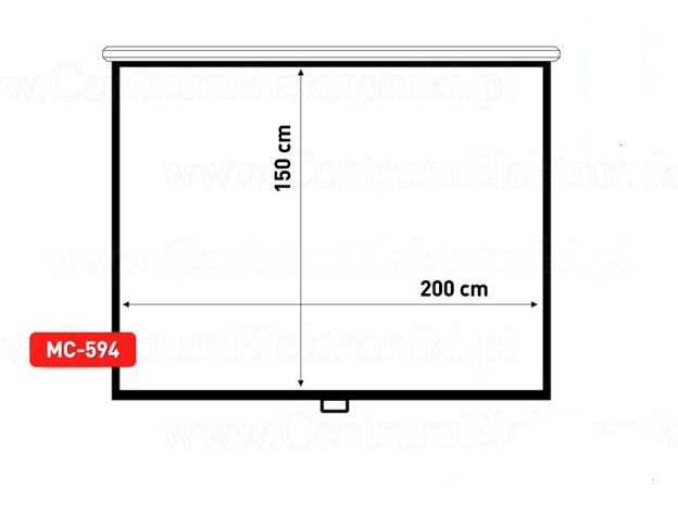 Maclean projection screen  auto-lock  matte white  wall or ceiling  100   4:3  200x150  MC-594