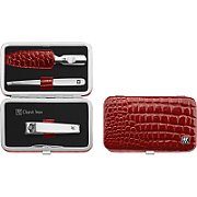 Zwilling Classic Inox Travel Kit - Red Leather Case  3 Pieces - Red