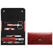 Zwilling Classic Inox Travel Set – Red Leather Case  5 Pieces - Red