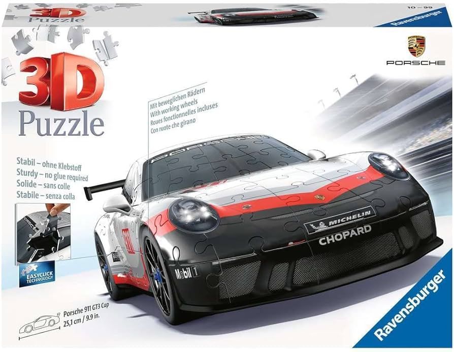 Puzzle 108 pieces 3D Porsche 911 GT3 Cup vehicles