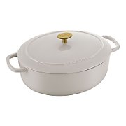 Ballarini Bellamonte Oval Cast Iron Casserole - 4.5 ltr  Ivory