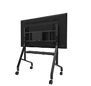 Stand podea mobil/fix Neomounts FL50-575BL1 pentru display-uri cu diagonale 65 -110 , sistem de prindere VESA 100x100~1100x600, greutate maxima suportata 125kg, fix, inaltime reglabila manual 1290-1360mm (4 presetari) polita AV max load 10kg, rack AV, management cabluri, 2 stalpi pre-asamblat