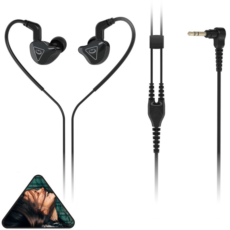 Behringer MO240 Słuchawki dwudrożne dokanałowe ze złączem MMCX - czarne