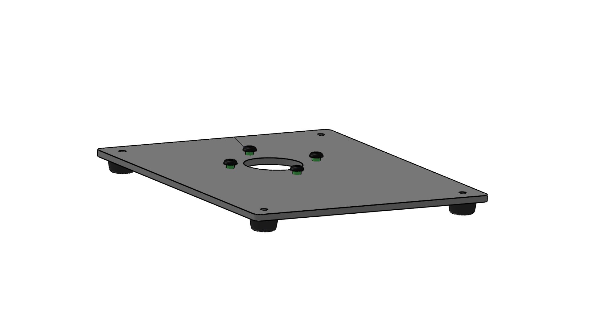 150X150MM BASEPLATE 5MM - BLACK/