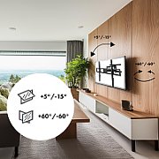 Maclean MC-423 TV Mount Full Motion Wall TV Bracket 43 -100  80kg max VESA 800x600 Adjustable Tilting Rotating Wall Distance Holder Bracket