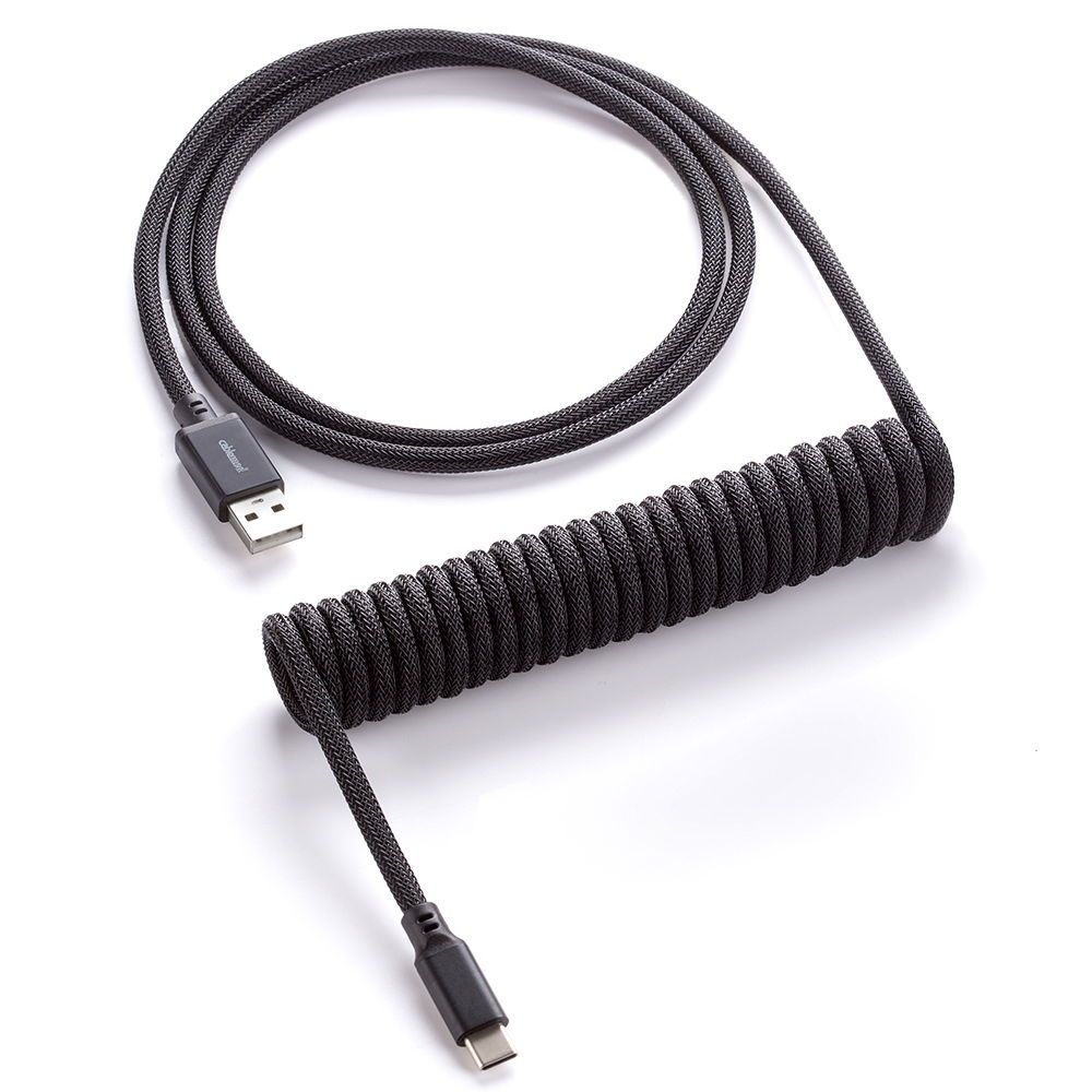 CableMod Classic Coiled Keyboard Cable USB-C to USB Type A  Midnight Black - 150cm