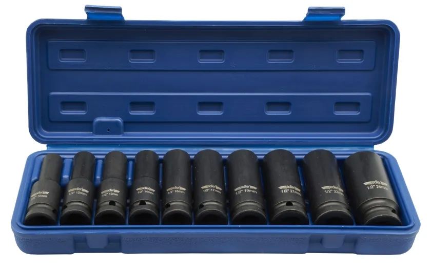 ADLER ZESTAW NASADEK DŁUGICH 1/2  10szt. KUFER METALOWY