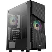 Aerocool Menace Saturn FRGB Midi-Tower  Tempered Glass - black