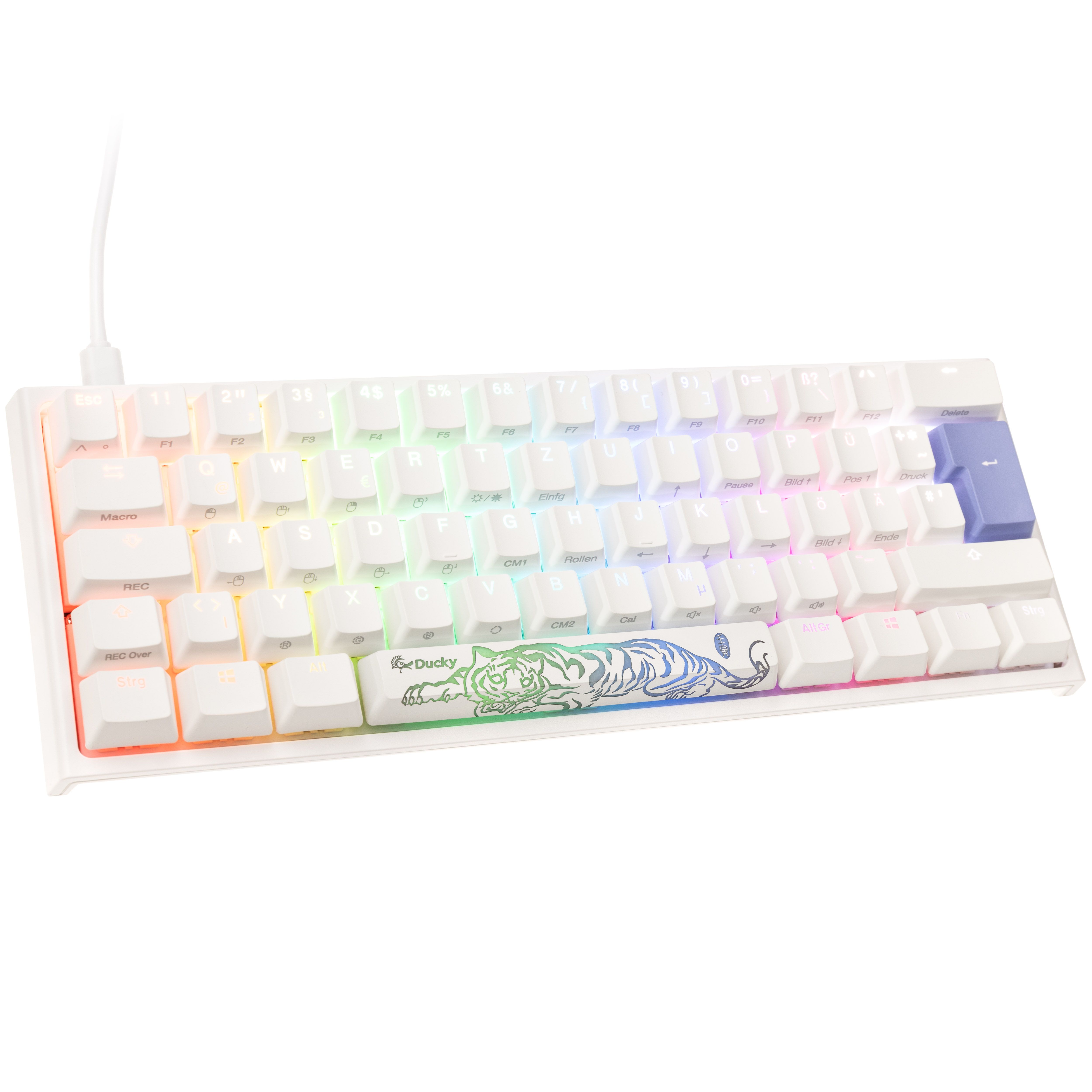 Ducky One 2 Pro Mini White Edition Gaming Tastatur  RGB LED - Cherry Silver