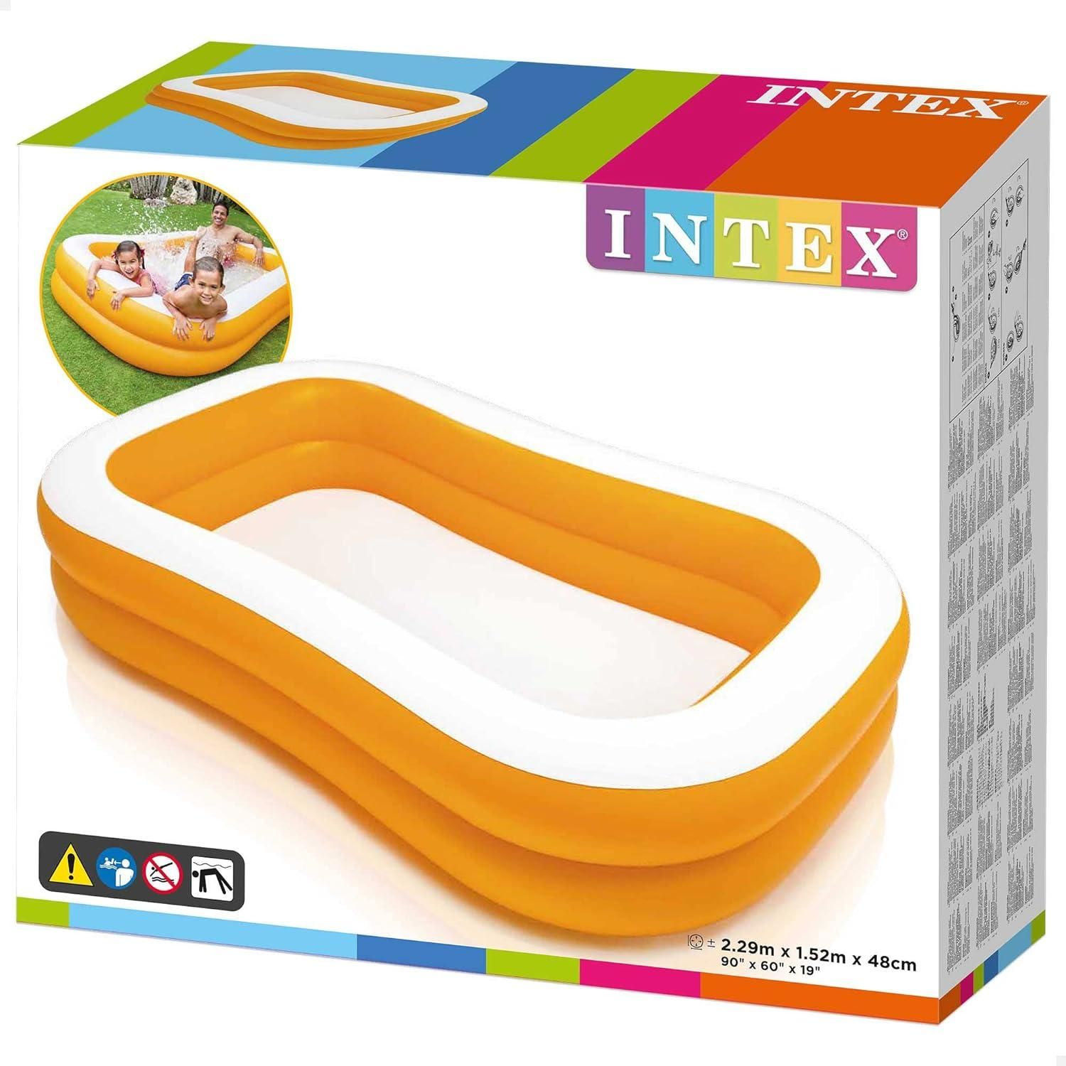 Family swimming pool orange SWIM CENTER in a box 229x147x46cm 57181NP INTEX