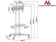 Stand trolley for TV Maclean  professional  for TV  on wheels  max. VESA 600x400  max. 55kg  MC-661