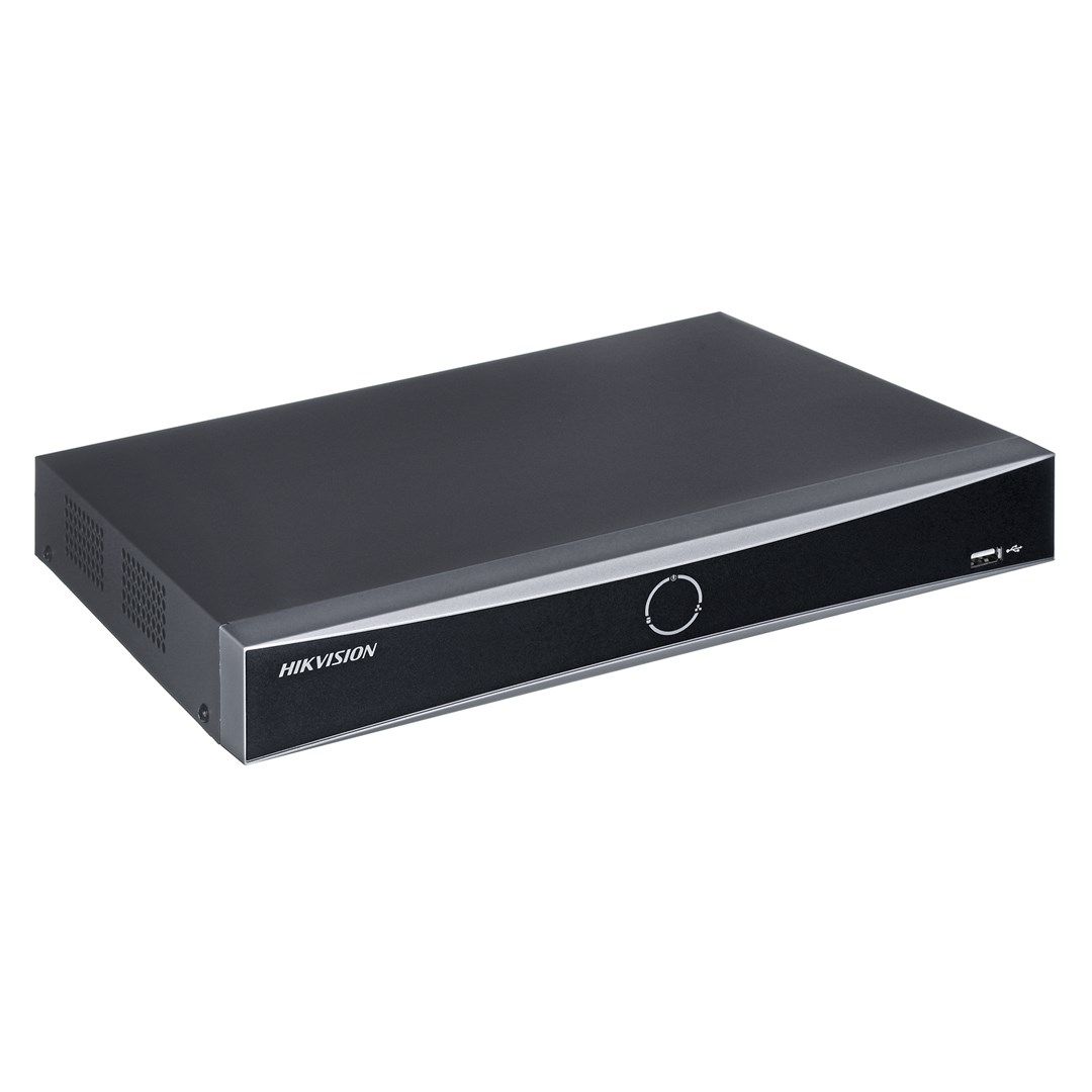 NVR Hikvision 4 canale AcuSense DS-7604NXI-K1/4P(D) 1-ch@12 MP or 2-ch@ 8MP or 4-ch@4 MP or 8-ch@1080p, H.265+/H.265/H.264+/H.264, 1 RJ-45 10/100/1000 Mbps, PoE: 4x RJ-45 10/100 Mbps, standard: IEEE 802.3af/at, 1x SATA, max 10TB, alimentare: 48 VDC, 1.35 A, dimensiuni: 320 mm × 240 mm × 48 mm