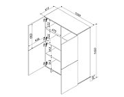 Cama 4D chest of drawers ALMA 100x41.5xH145 cashmere