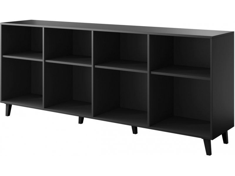 BARI chest of drawers 200x42x82 black matt