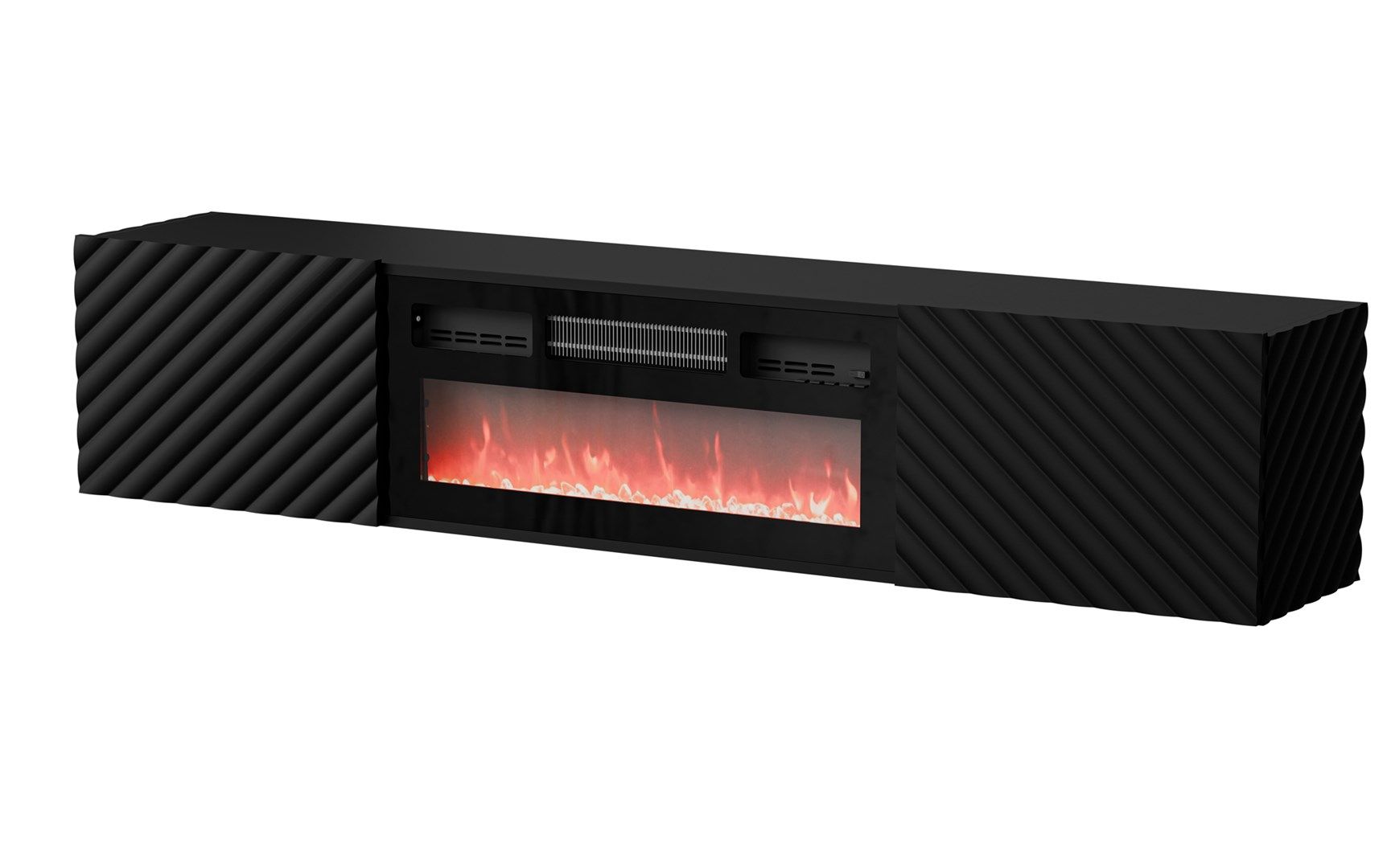 Cama RTV cabinet LARA 183x35x37 black matt + black fireplace