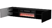 Cama RTV cabinet LARA 183x35x37 black matt + black fireplace