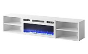 RTV cabinet POLO 180x33x39 white + fireplace white