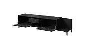 RTV cabinet MARMO 2D1S1K 195x40x47.5 cm black matt/marble black