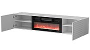 Cama RTV cabinet TULA 183x35x37 white matt + black fireplace