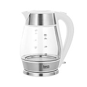 TEESA electric kettle  glass + inox  2200 W  white  1.7 L