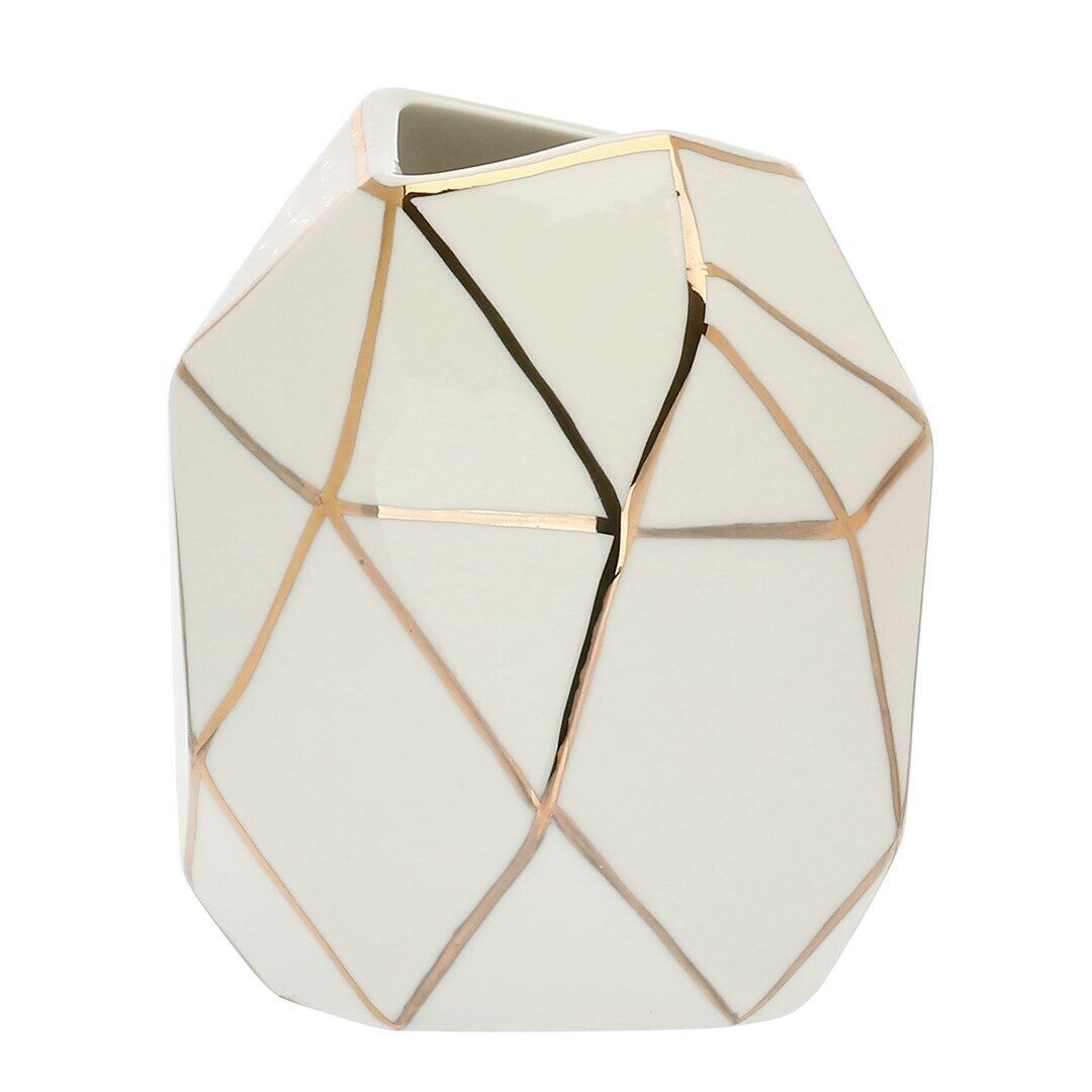 Cubismo Porcelain Vase - Beige  M