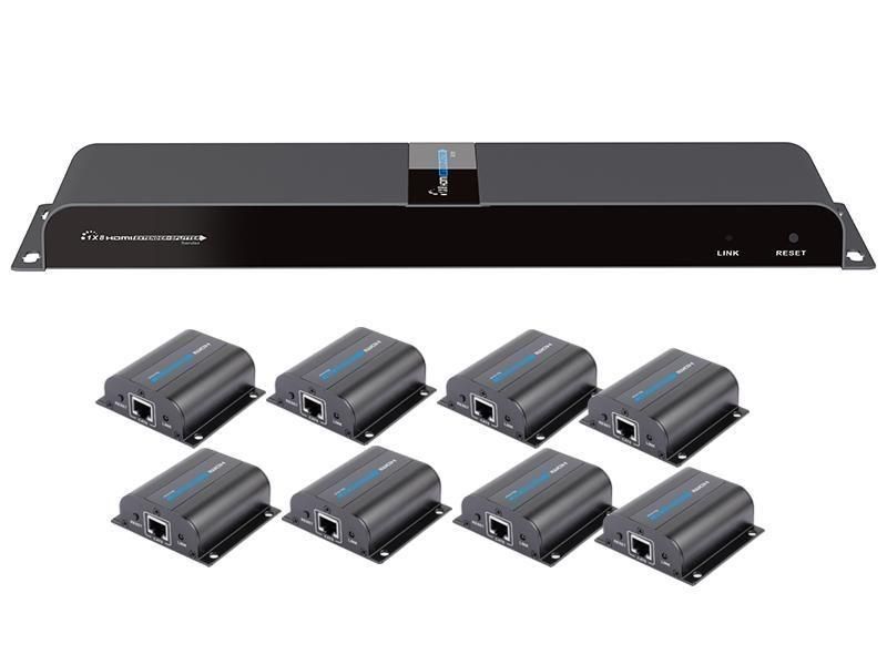 HDMI Extender Splitter 1x8 1080p60Hz via Twisted Pair Cat6 Cable up to 40m