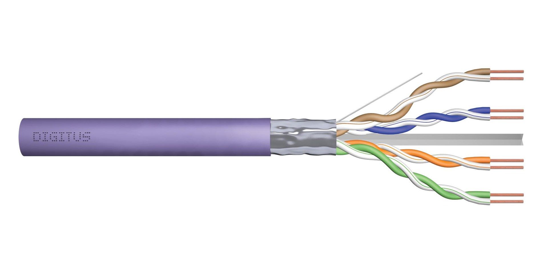DIGITUS Cat.6 Installation Cable  F/UTP  B2ca  AWG23/1  LSOH  500m  Purple  Reel