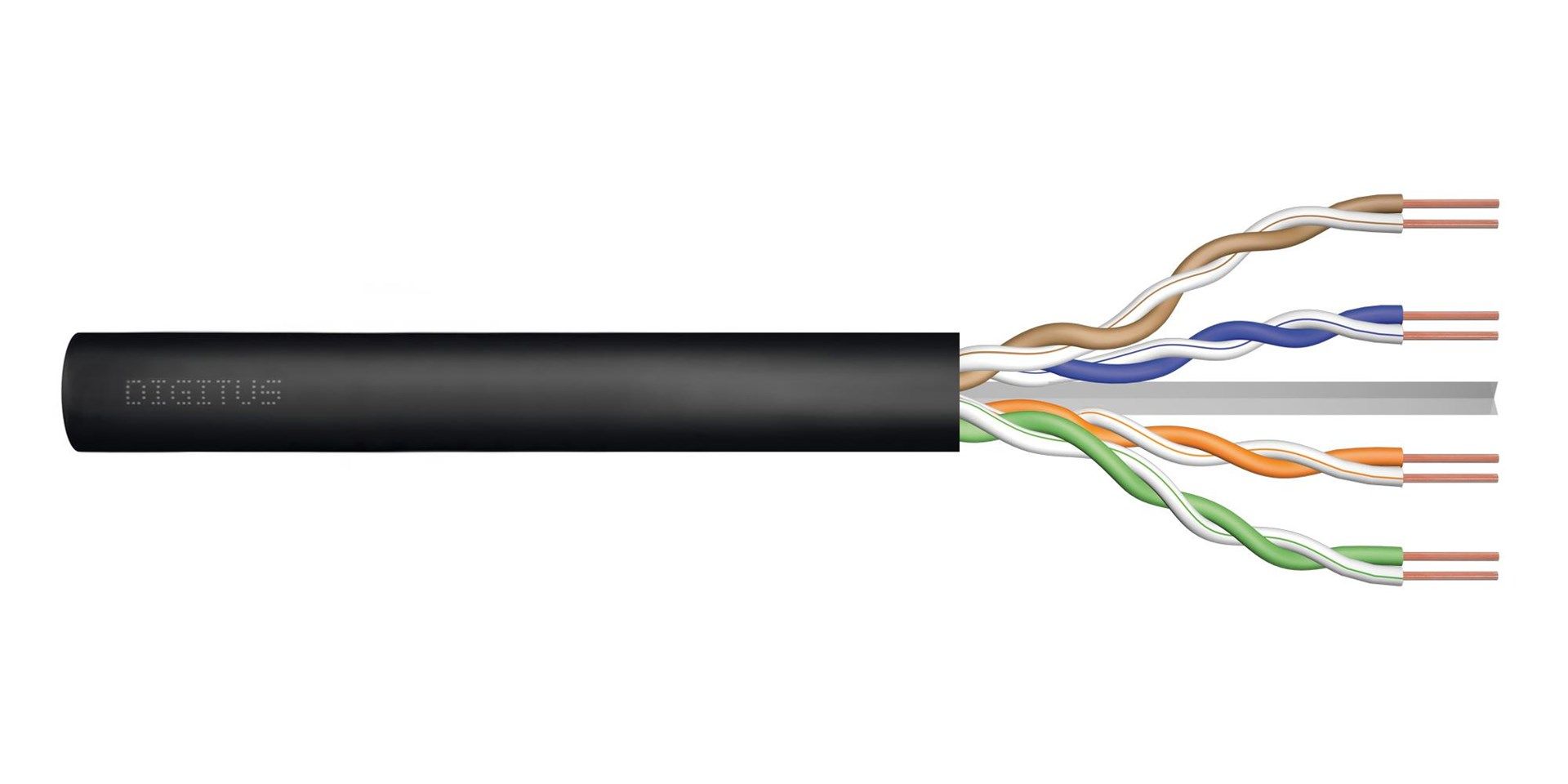 Gel-filled outdoor installation cable DIGITUS cat.5e  U/UTP  AWG24/1  PE  100m  black