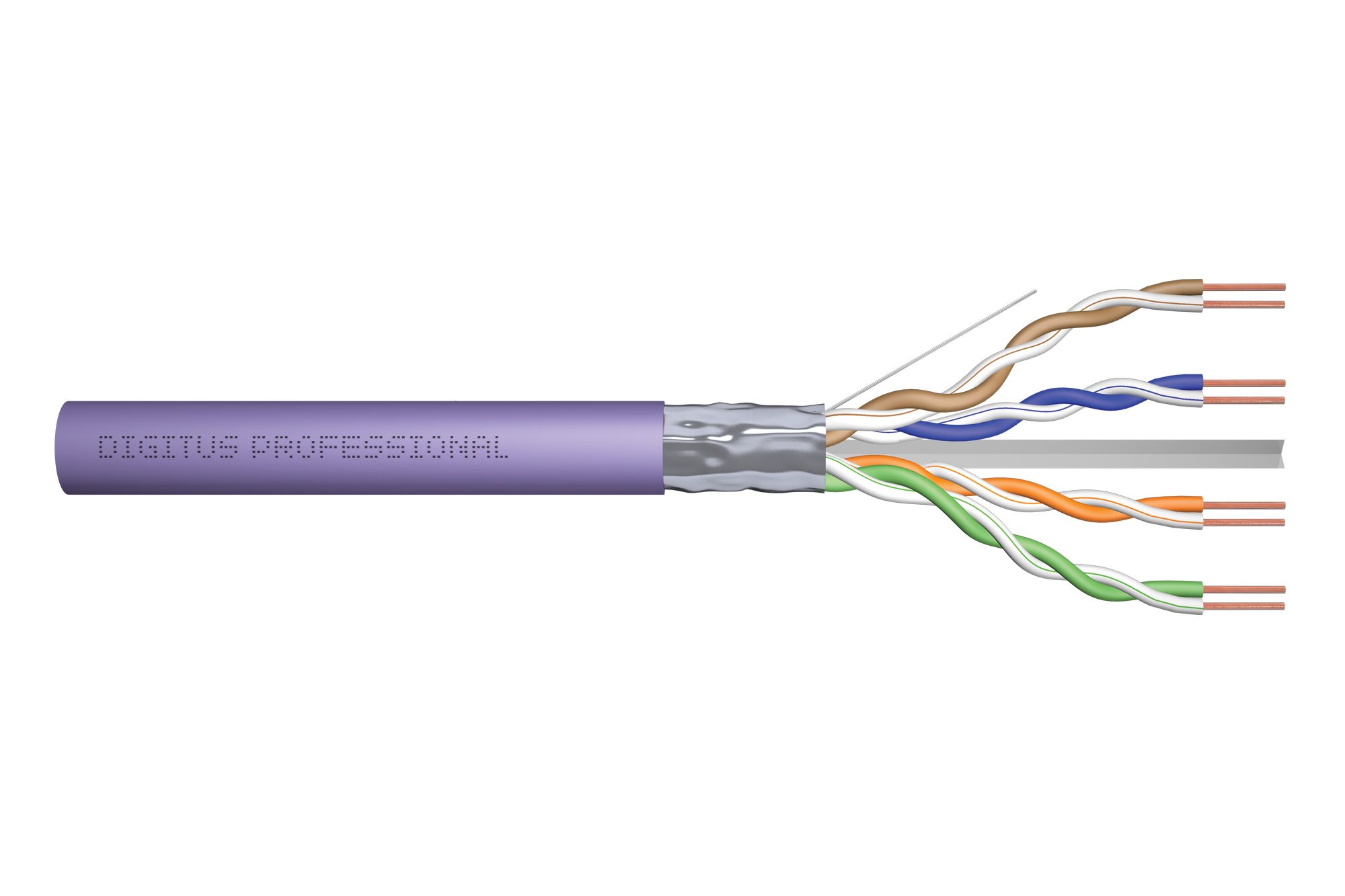 DIGITUS Cat.6 Installation Cable  F/UTP  Dca  AWG23/1  LSOH  50m  Purple