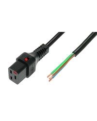 OPEN/IEC C19 straight cable Ż 5m black power cable with IEC LOCK