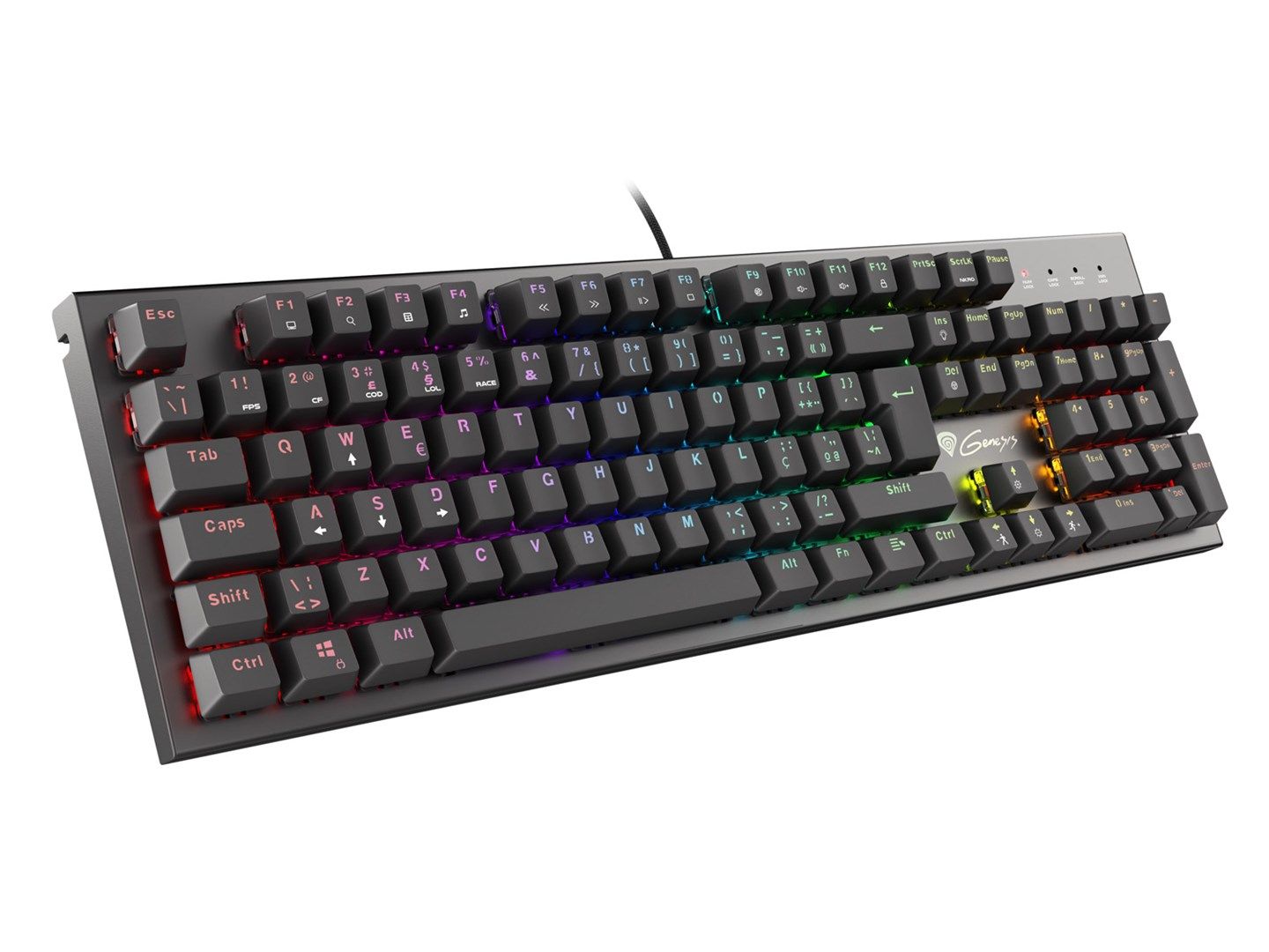 GAMING KEYBOARD GENESIS THOR 300 RGB PT MECHANICAL BACKLIGHT RED SWITCH SOFTWARE