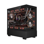 Carcasa 1STPLAYER MI5 Mid Tower ARGB NEGRU, Tempered Glass, Sloturi Expansiune 4, Drive Bays: 1x3.5 HDD 1x2.5 SSD sau 2x3.5 HDD, Ventilatoare Suportate: 9 (spate: 1x120mm, fata: 2x120mm, sus: 3x120mm, jos: 3x120mm), Ventilatoare Incluse: 6 (fata: 2x120mm, jos: 3x120mm, spate: 1x120mm), Format Placa