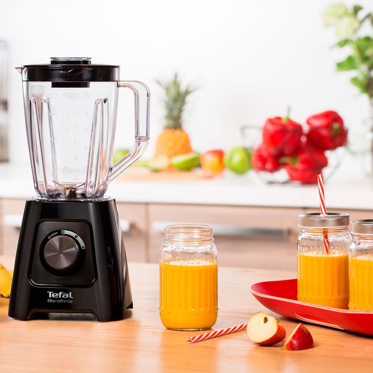 TEFAL | Blender | BL420838 BlendForce | Tabletop | 600 W | Jar material Plastic | Jar capacity 1.25 L | Ice crushing | Black