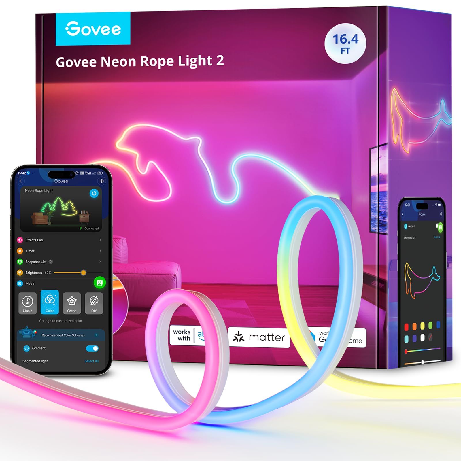 Govee H61D5 Neon Lights 2 5m | LED Lighting | Matter  HomeKit  Google  Alexa  SmartThings