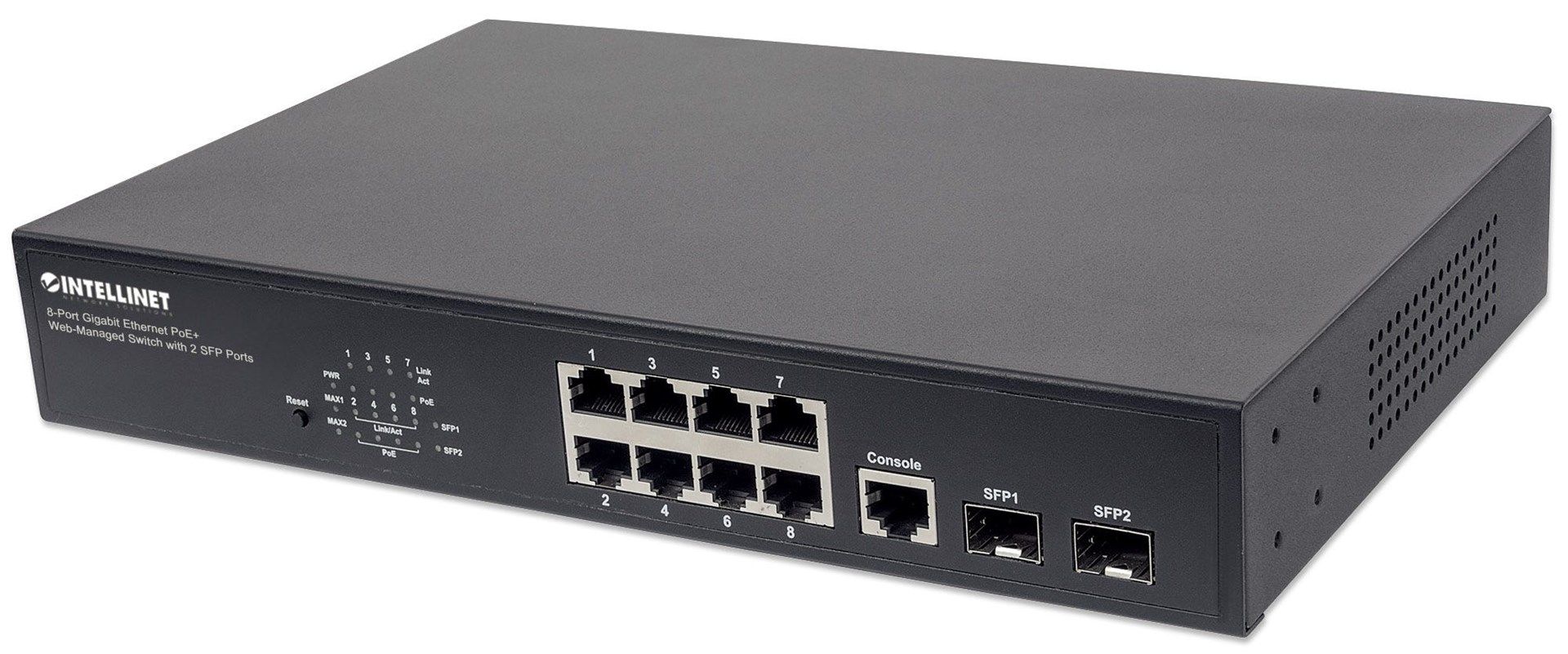 Intellinet 8x POE+ 140W 802.3AT/AF GIGABIT MANAGED SWITCH  2x SFP