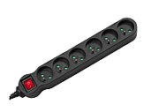 Maclean MCE225 power extension 1.5 m 6 AC outlet(s) Indoor Black
