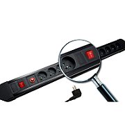 Maclean power strip  10 outlet extension cord  2 switches  protection and overload indication  3680W  MCE10