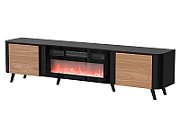 Cama Volare RTV cabinet 200 x 39 x 49 cm black/walnut + fireplace